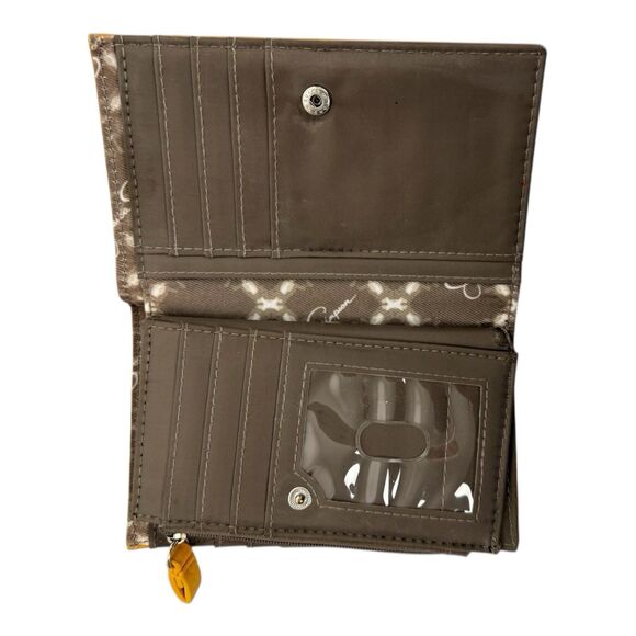 JESSICA SIMPSON WALLET WITH SNAP CLOSURE  ZIPPERED SECTION CARD SLOTS YELLOW 6x4 - Picture 11 of 13